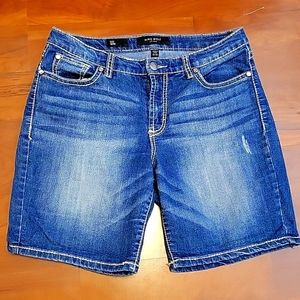 Nine West Bedazzled Bermuda Jean Shorts